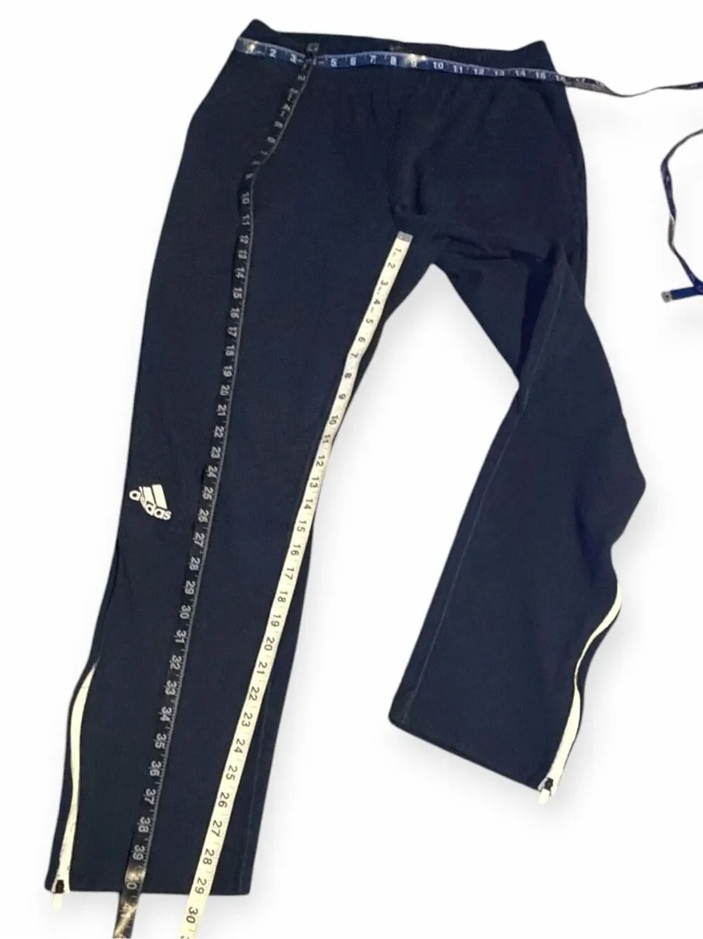 ADIDAS Squad Woven Pants Men’s Navy Blue White Ankle Zip Large Tall LT